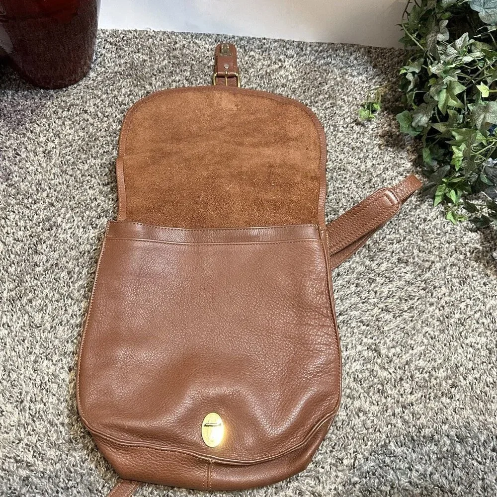 M. London Backpack Brown Pebbled Leather Adjustable Straps Vintage